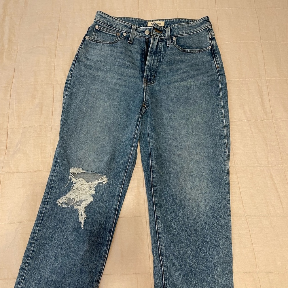Madewell, Curvy Vintage Straight Jean, Distressed, Size 29